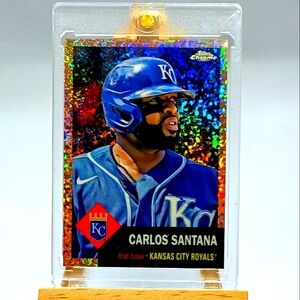 Carlos Santana SSP 17/75 Topps Chrome Rose Gold Speckled Foil #245